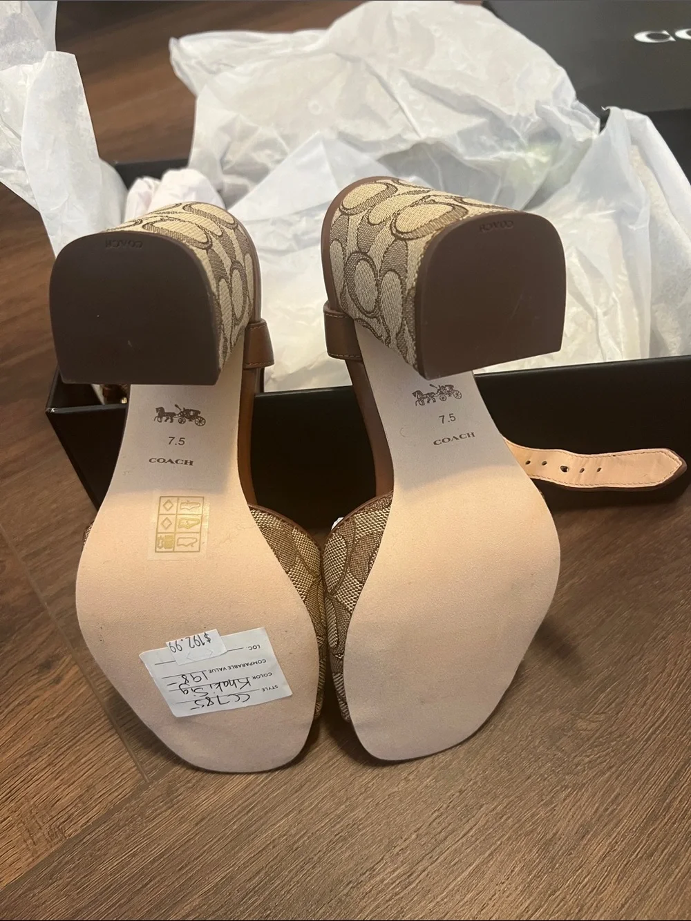 Coach Marla Sandal in Signature Jacquard NWT